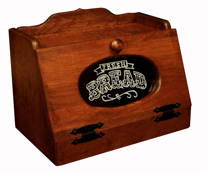 Oak Bread Box, Plexiglass Front | Amish Furniture Factory